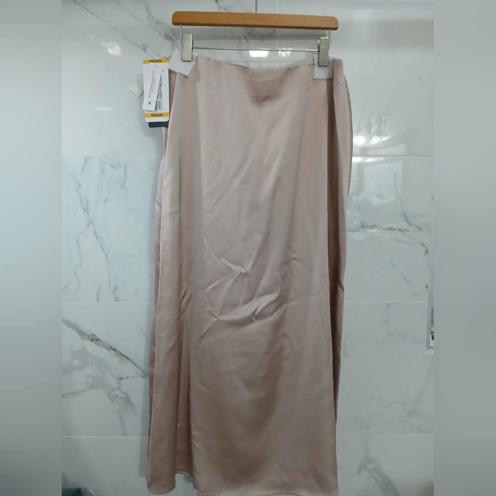 Satin Skirt Various Sizes Mushroom Color By French Connection NWT - Picture 2 of 12